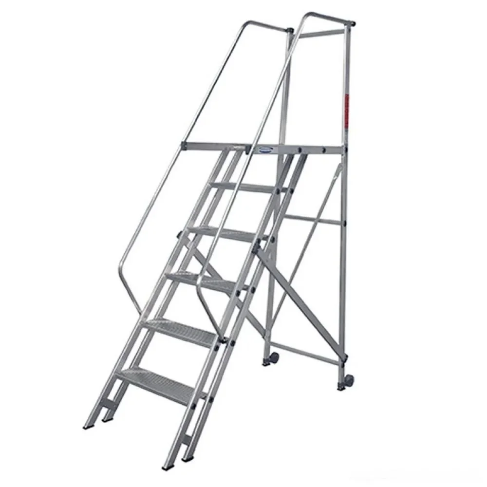 Escada Plataforma Trepadeira Em Aluminio com 13 Degraus+patamar e Corrimaos 3,5M Interalum TRE/3,5
