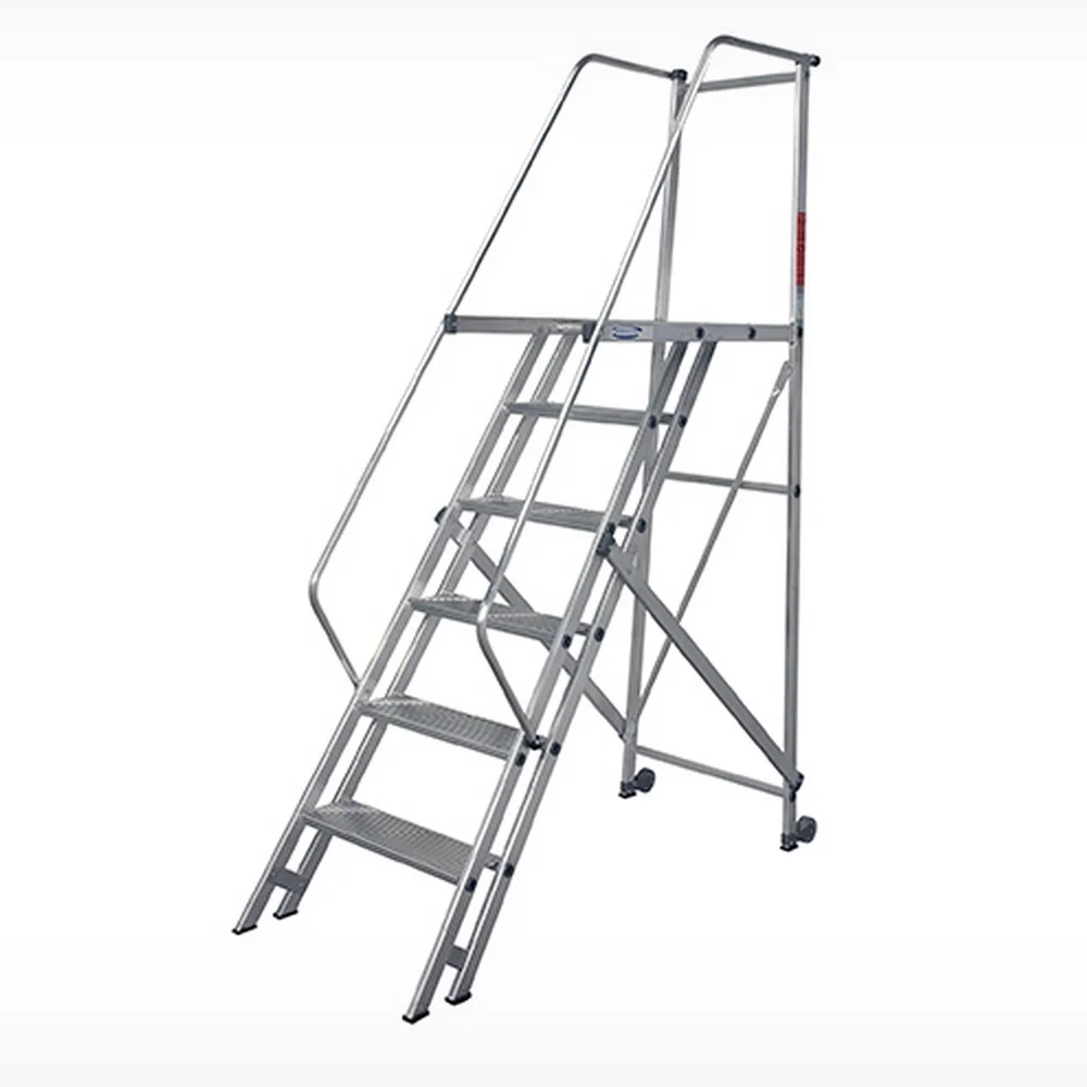 Escada Plataforma Trepadeira Em Aluminio com 2 Degraus+patamar e Corrimaos 0,8M Interalum TRE/0,8