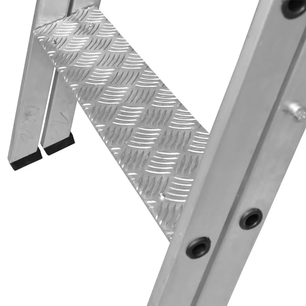 Escada Plataforma Trepadeira Em Aluminio com 3 Degraus+patamar e Corrimaos 1M Escaleve PLAT 1000