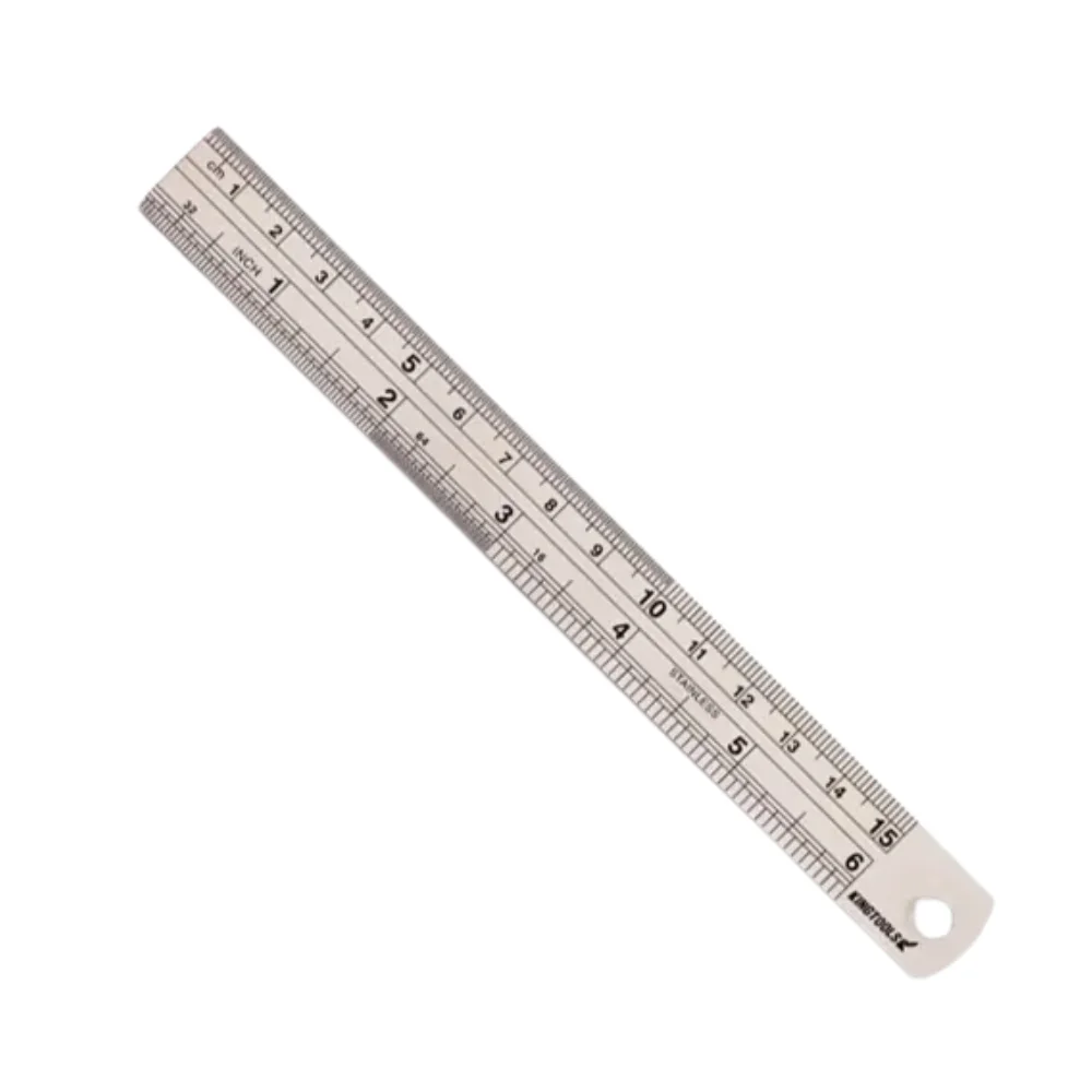 Escala de Aco Inox Graduada Milimetros e Polegada 1500MM-60" Kingtools 600008
