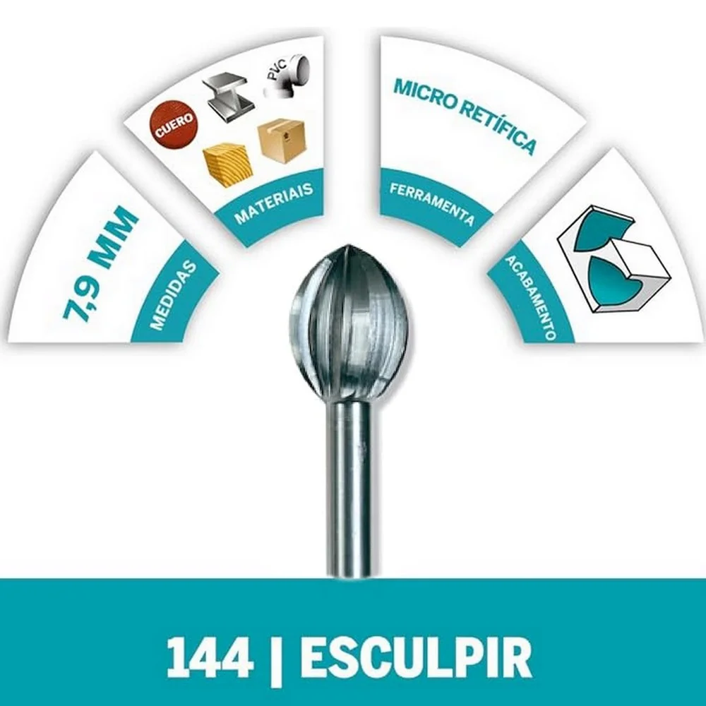 Escareador Conico Ponta Pera Para Micro Retifica 5/16" Dremel 144