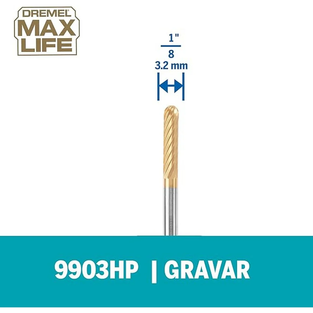 Escareador de Carbureto de Tungstenio Maxlife Ponta Cilindrica para Micro Retifica 1/8" Dremel 9903HP