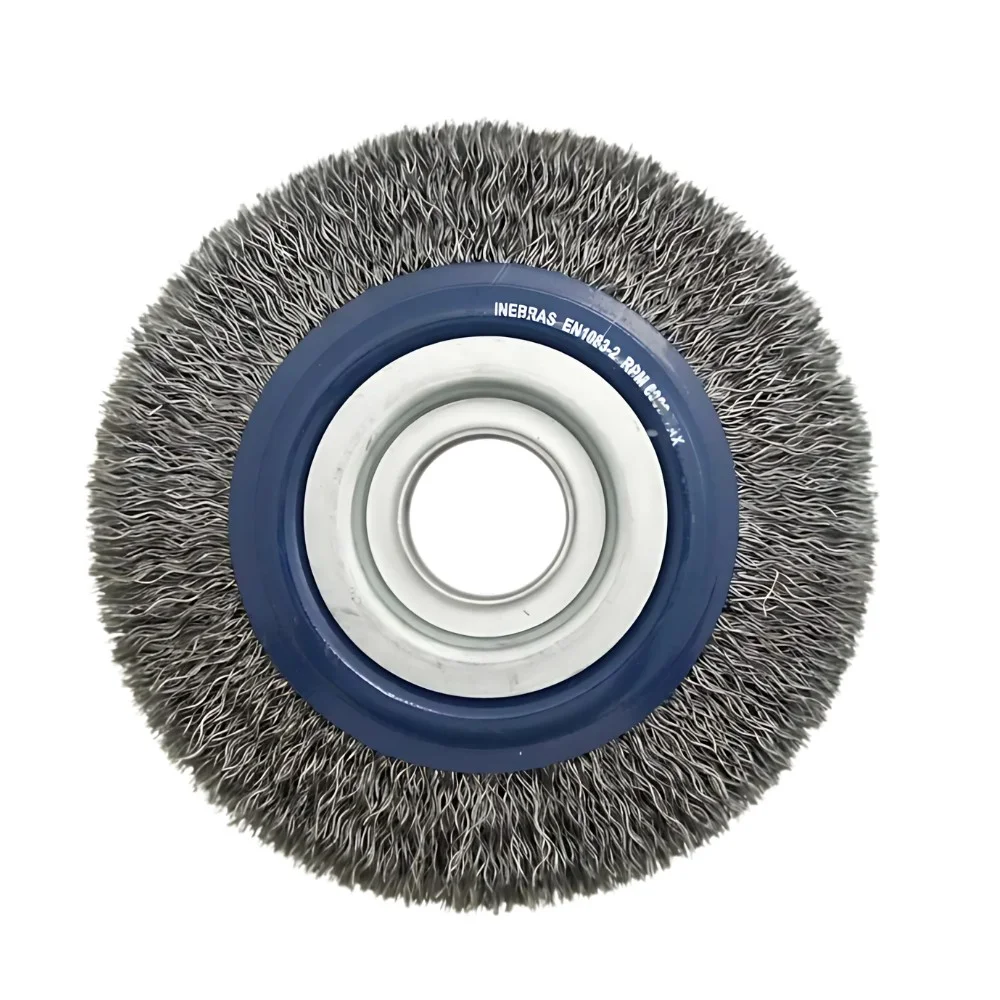 Escova de Aco Carbono Circular Profissional FIO 0,30MM Reducoes 1/2" 5/8" e 3/4" 8X1" Inebras 00186