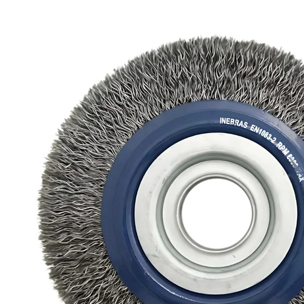 Escova de Aco Carbono Circular Profissional FIO 0,30MM Reducoes 1/2" 5/8" e 3/4" 8X1" Inebras 00186