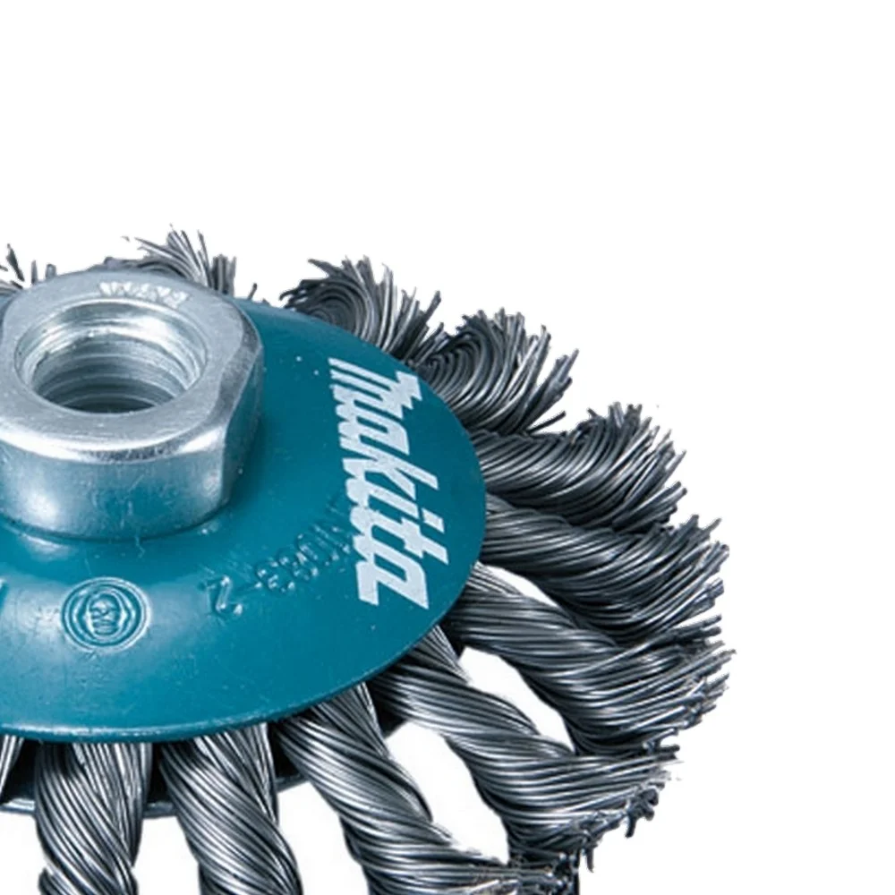 Escova de Aco Carbono Conica Trancada FIO 0,50MM 4.1/2"X14MM Makita D-39883