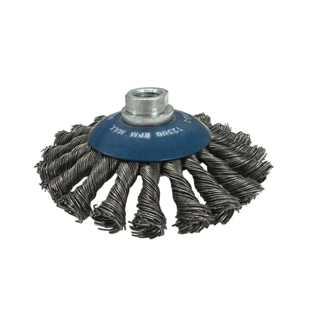 Escova de Aco Carbono Conica Trancada FIO 0,60MM 4.1/2"X14MM Inebras 06830
