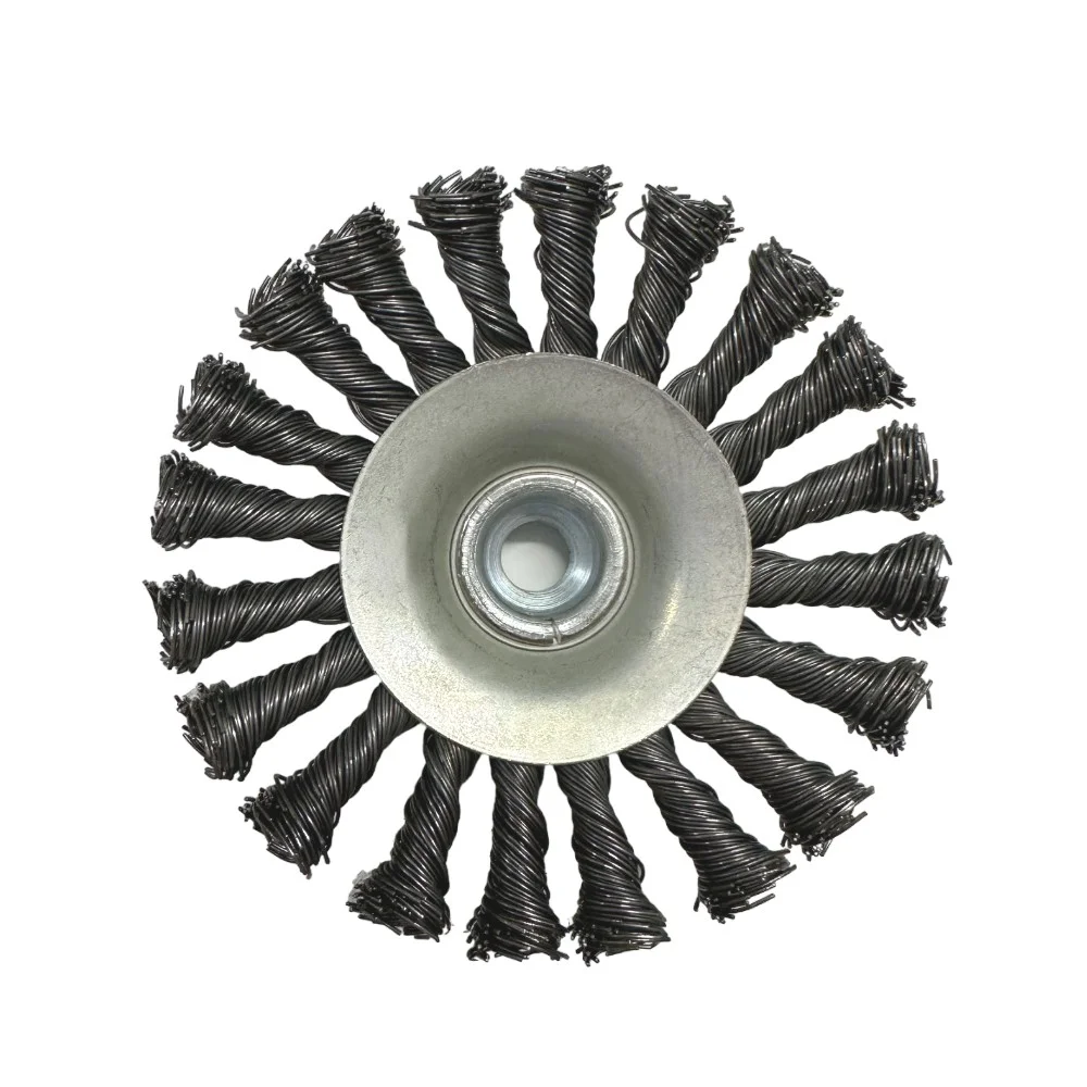 Escova de Aco Carbono Conica Trancada FIO 0,60MM 4.1/2"X14MM Inebras 06830