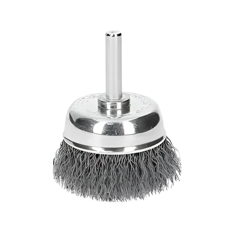 Escova de Aco Carbono Copo com Haste FIO 0,30MM 50MM Inebras 06728