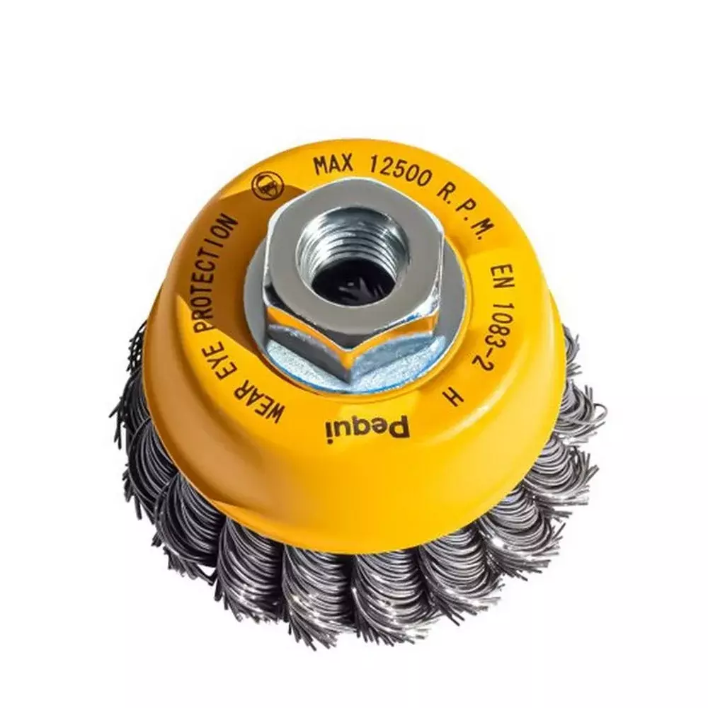 Escova de Aco Carbono Copo Trancada FIO 0,50 4"X14MM Pequi 608154BP