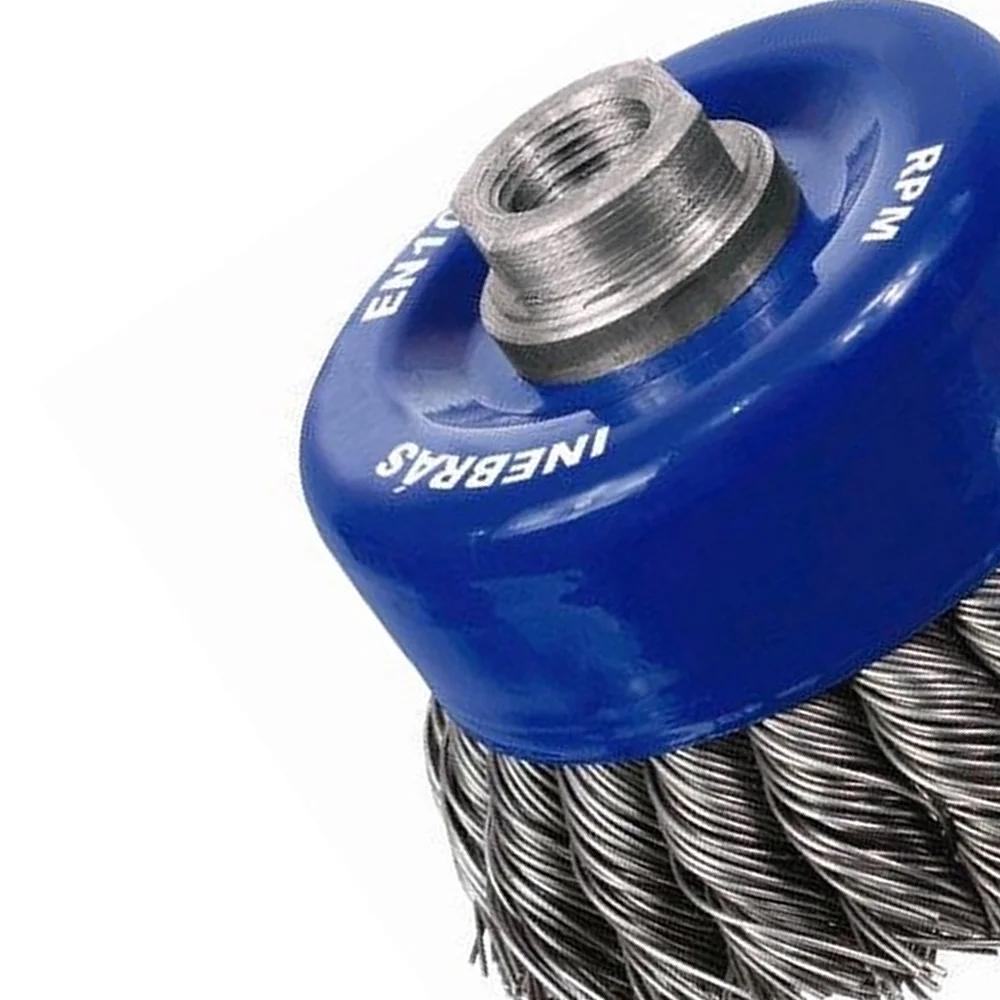Escova de Aco Carbono Copo Trancada FIO 0,60 3.1/4"-5/8X11F Inebras 07277