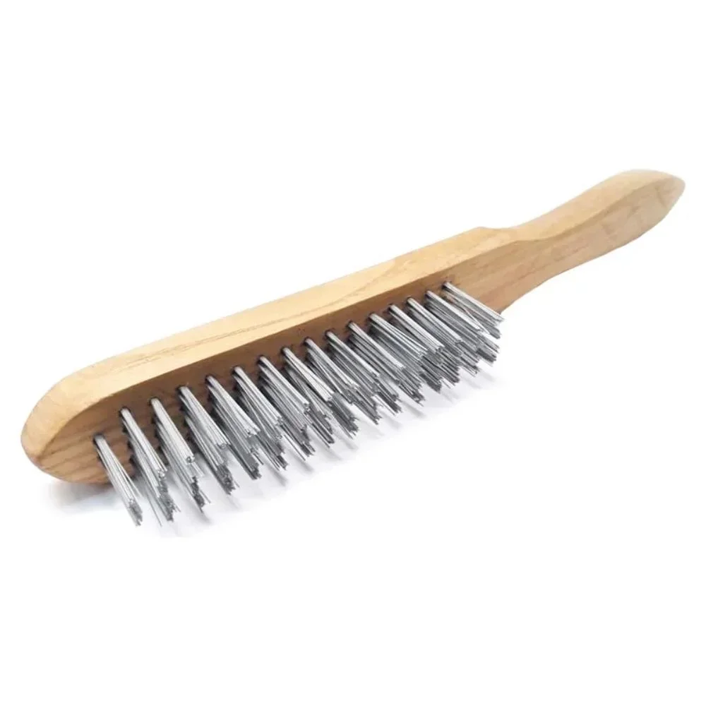 Escova de Aco Carbono Manual Cabo de Madeira 15X3 FILEIRAS Sparta 7482055