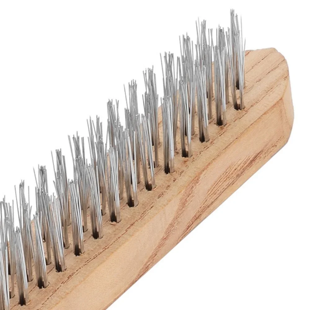 Escova de Aco Carbono Manual Cabo de Madeira 15X3 FILEIRAS Sparta 7482055