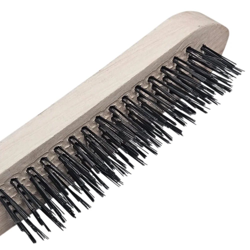 Escova de Aco Carbono Manual Cabo de Madeira 16X4 FILEIRAS Carbografite 1777/4