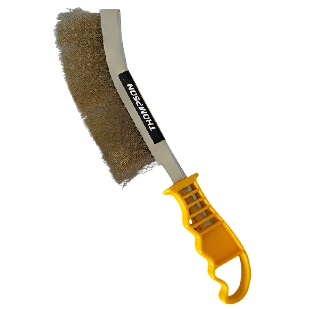 Escova de Aco Carbono Manual Cabo Plastico Amarelo Thompson 1882