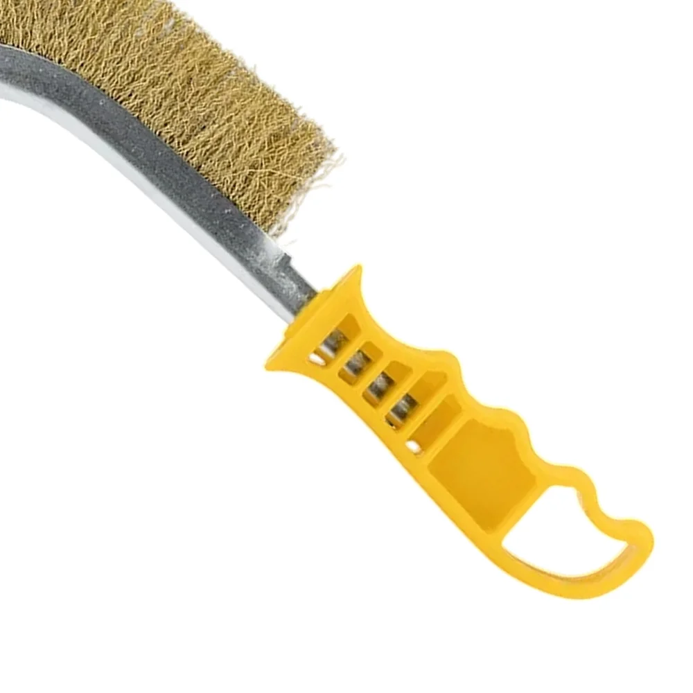 Escova de Aco Carbono Manual Cabo Plastico Amarelo Thompson 1882