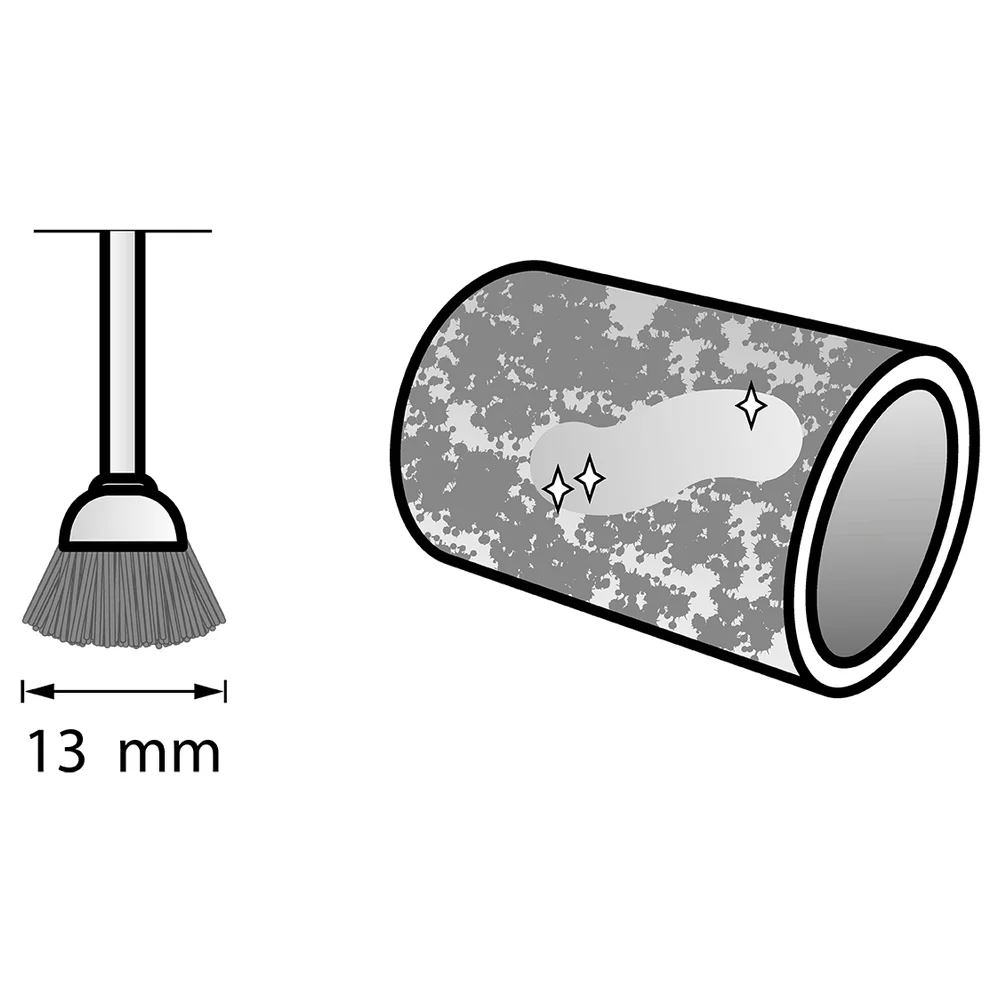Escova de Aco Carbono Tipo Copo 2 Pecas Para Micro Retifica 1/2" Dremel 442