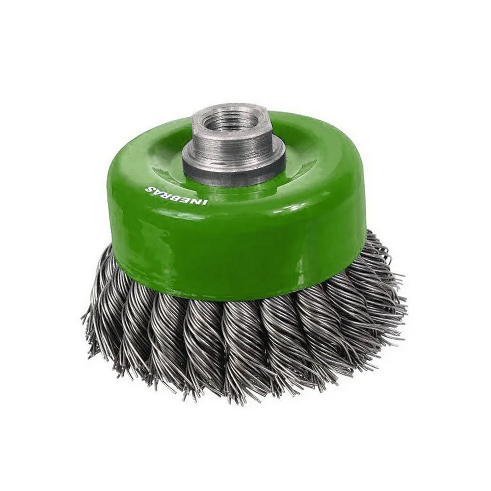 Escova de Aco Inox Copo Trancada FIO 0,60 4"X14MM Inebras 06820