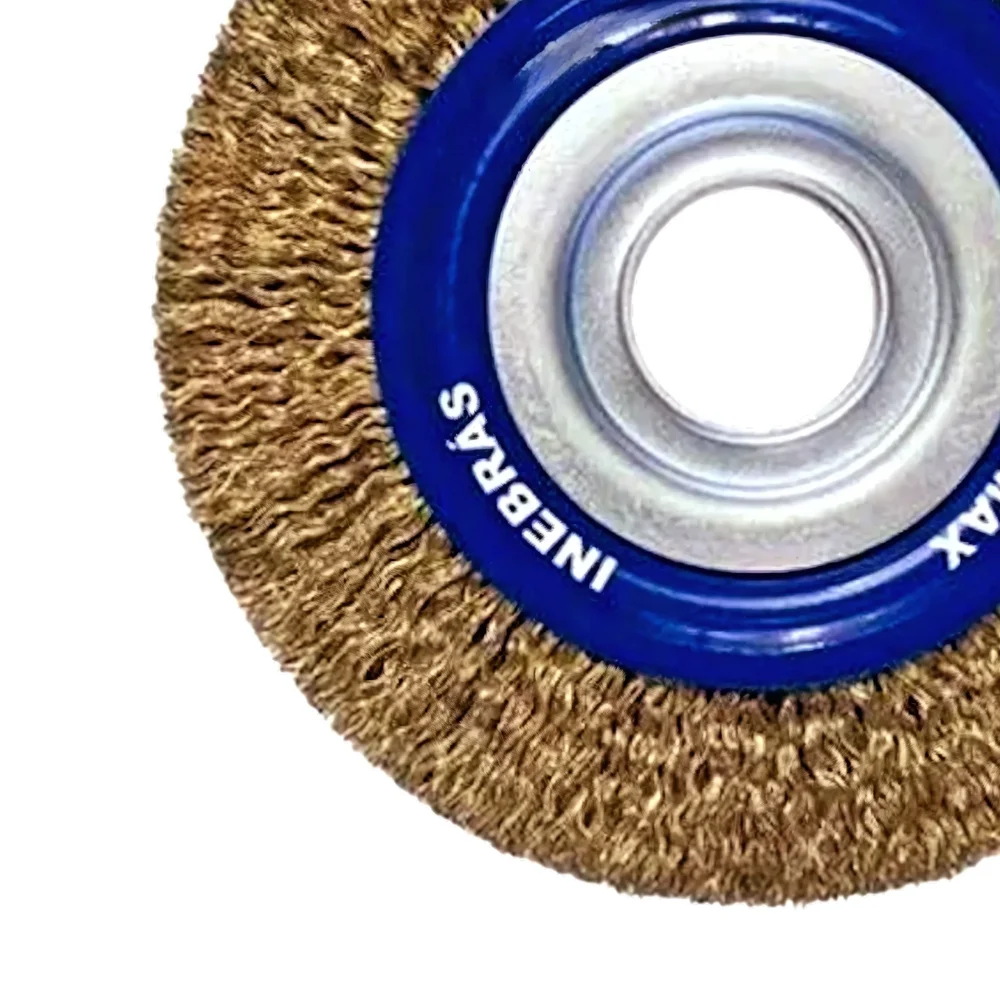Escova de Aco Latonado Circular Profissional FIO 0,30MM Reducoes 1/2" 5/8" e 3/4" 6X3/4" Inebras 06370