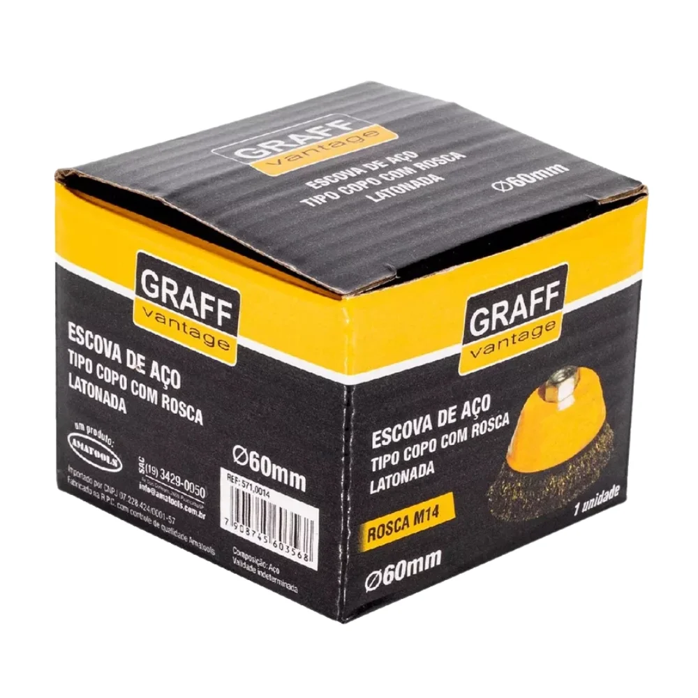 Escova de Aco Latonado Copo FIO 0,30 2.1/2"X14MM Graff 5710014