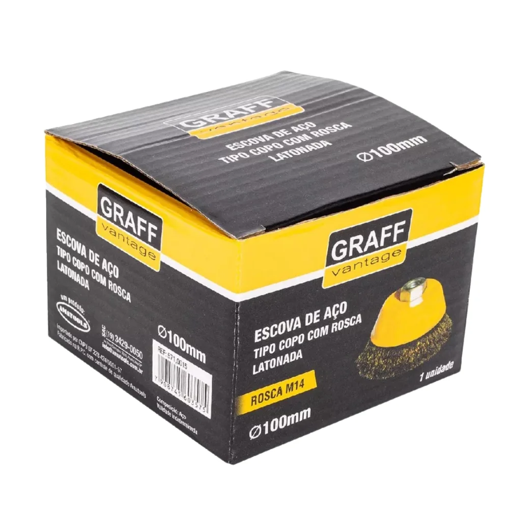 Escova de Aco Latonado Copo FIO 0,30 4"X14MM Graff 5710015