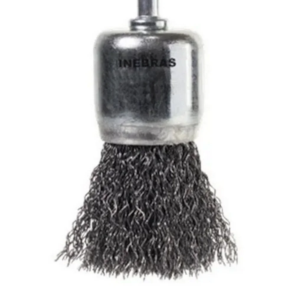Escova de Aco Latonado Pincel Hate 1/4" FIO 0,30MM 1" Inebras 06723