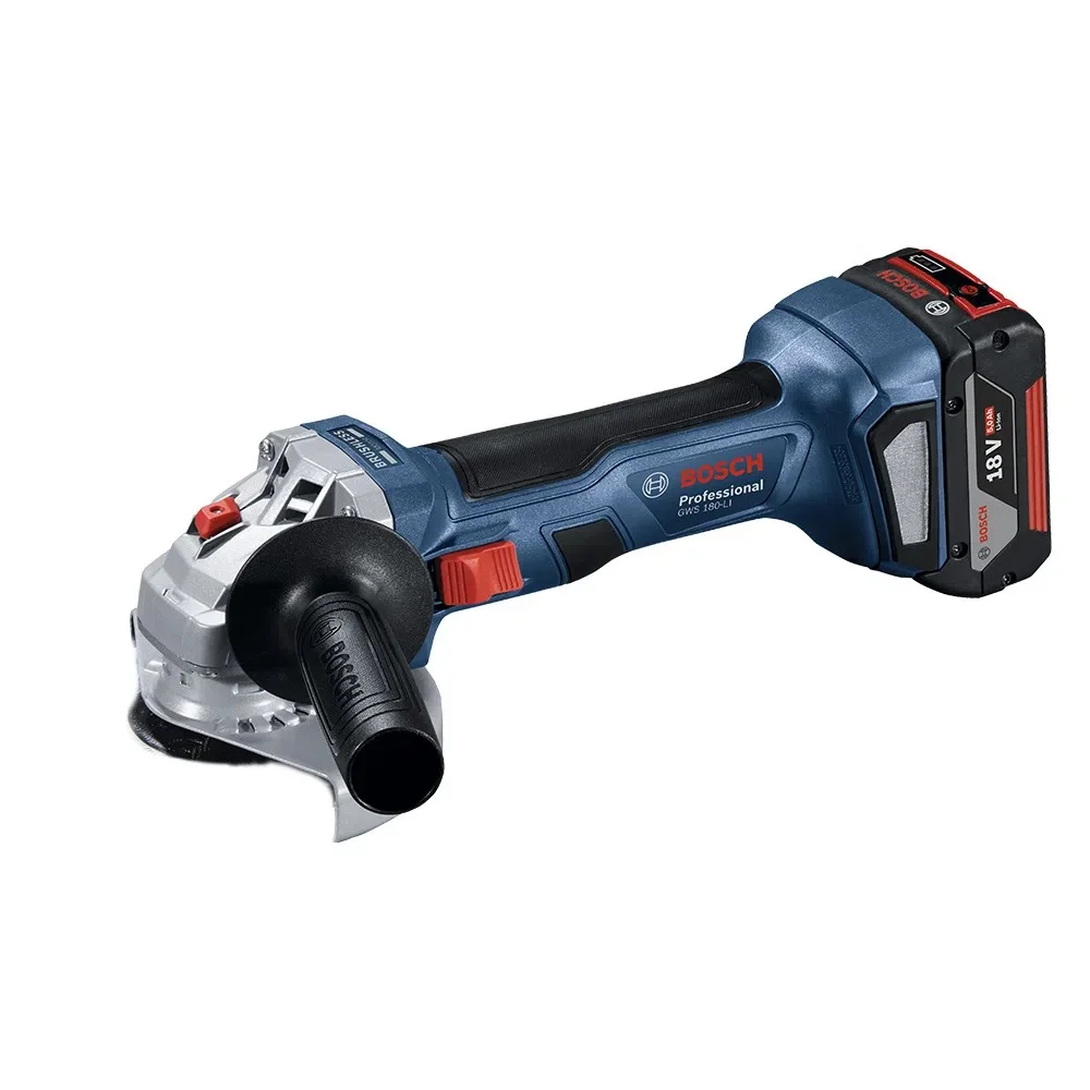 Esmerilhadeira Angular a Bateria 18V Brushless com Maleta Carregador e 2 Baterias 4AH 5" 220V Bosch GWS 180-LI