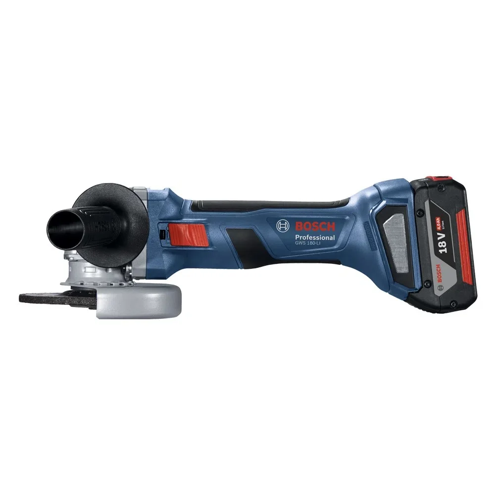 Esmerilhadeira Angular a Bateria 18V Brushless com Maleta Carregador e 2 Baterias 4AH 5" 220V Bosch GWS 180-LI