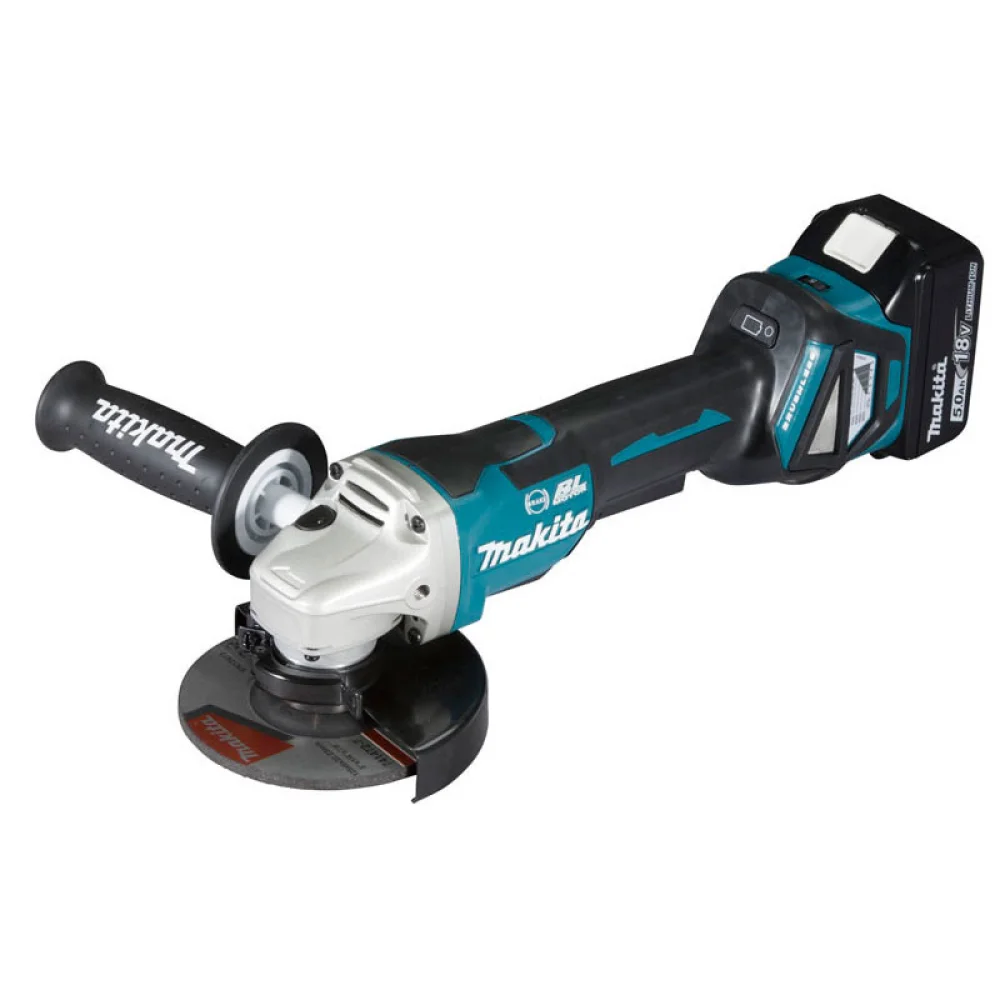 Esmerilhadeira Angular a Bateria 18V Brushless com Maleta Carregador e 2 Baterias 5AH 5" Bivolt Makita DGA517RTJ