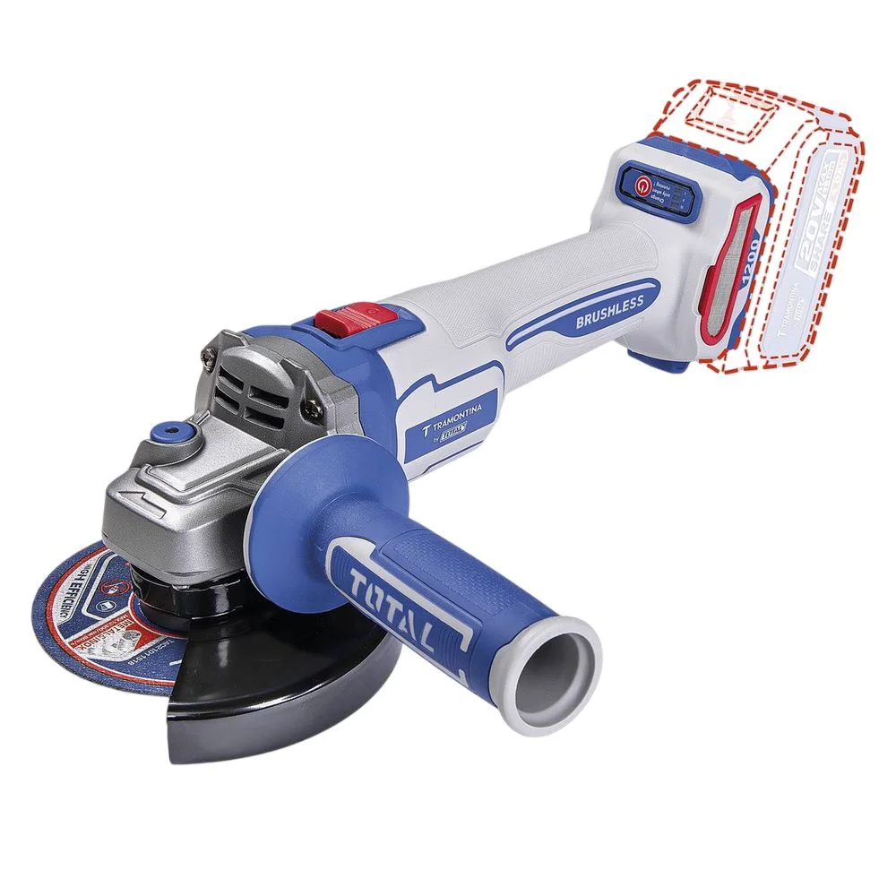 Esmerilhadeira Angular a Bateria 20V Brushless Maleta Carregador 2 Baterias 4AH 5" Bivolt Tramontina by Total 42306/205