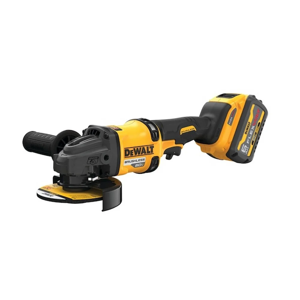 Esmerilhadeira Angular a Bateria 60V Max Brushless com Bolsa Carregador e 2 Baterias 6AH 4.1/2"-5" Dewalt DCG418T2-B2
