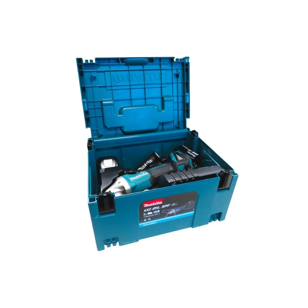 Esmerilhadeira Angular a Bateria 18V Brushless com Maleta Carregador 2 Baterias 5AH 4.1/2" Bivolt Makita DGA456RTJ