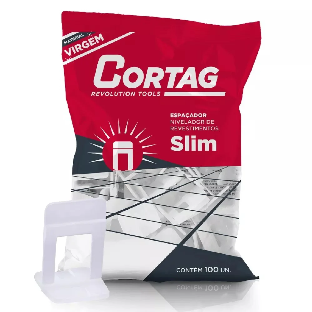Espacador Nivelador Piso e Revestimento 100pcs Slim Transparente 2MM Cortag 61536
