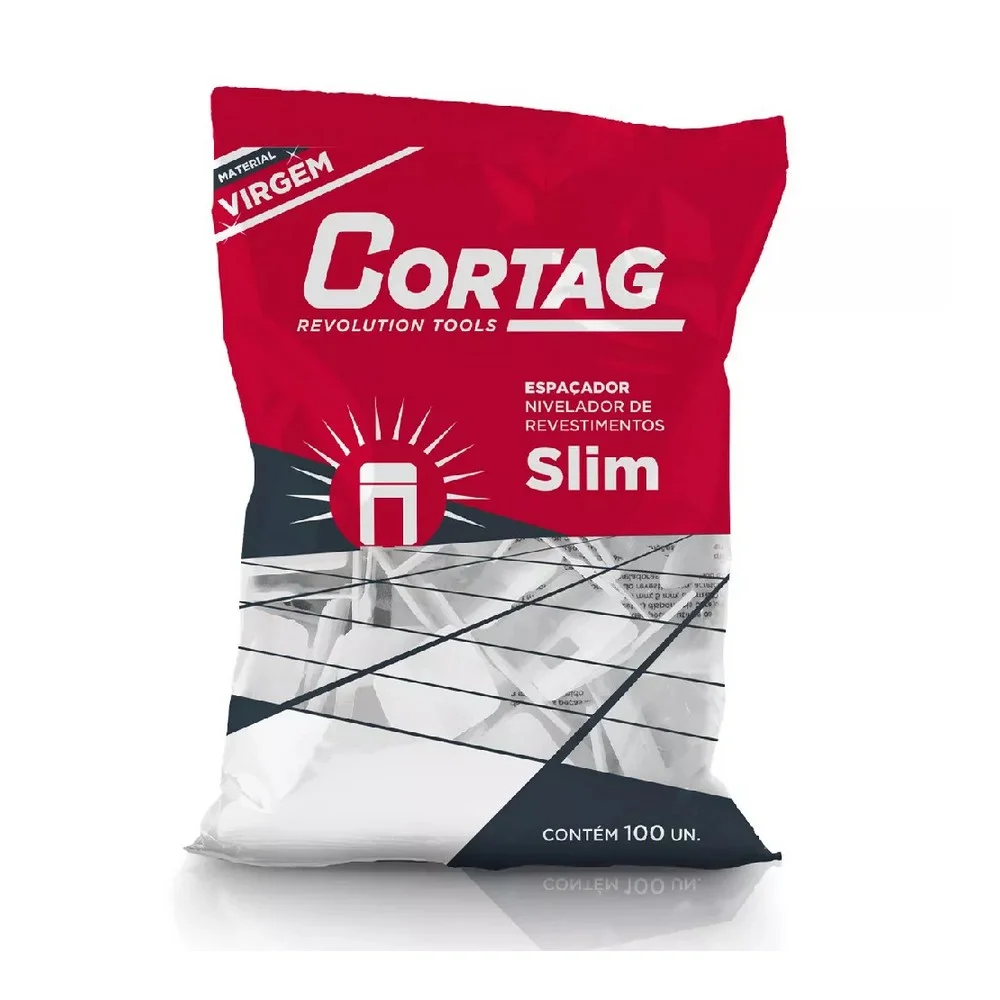 Espacador Nivelador Piso e Revestimento 100pcs Slim Transparente 2MM Cortag 61536