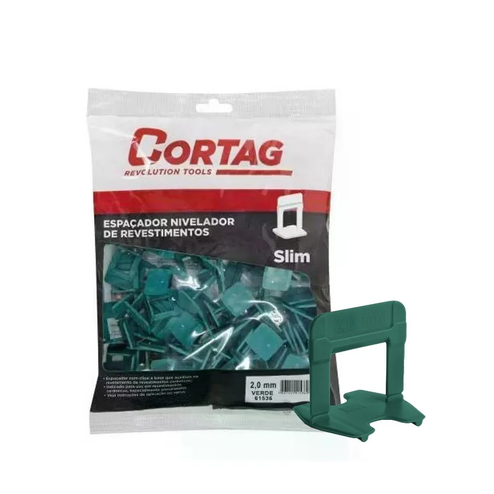 Espacador Nivelador Piso e Revestimento 50pcs ECO Verde 2MM Cortag 61338