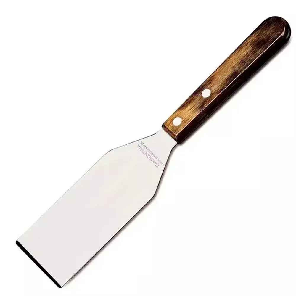 Espatula Raspador Lamina de Aco Inox Cabo de Madeira Polywood Castanho 5" Tramontina 21164/195