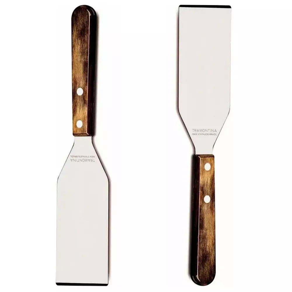 Espatula Raspador Lamina de Aco Inox Cabo de Madeira Polywood Castanho 5" Tramontina 21164/195