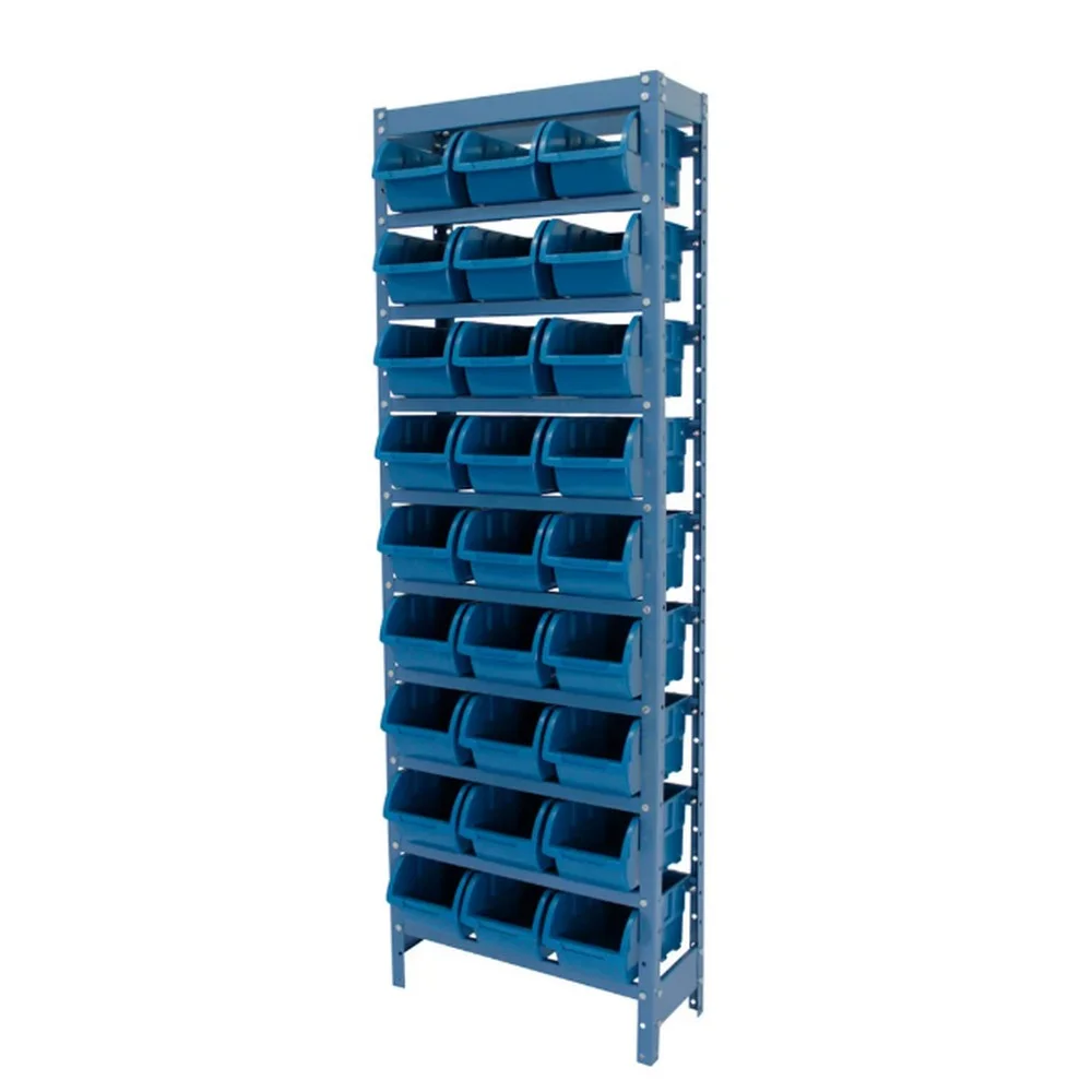 Estante Gaveteiro com 27 Gavetas N5 Azul Desmontavel 50X24X150CM Nocram NE27/5A