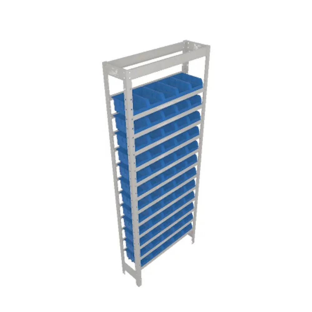 Estante Gaveteiro com 60 Gavetas N3 Azul Desmontavel 59X18X150CM Marcon EF60/3A