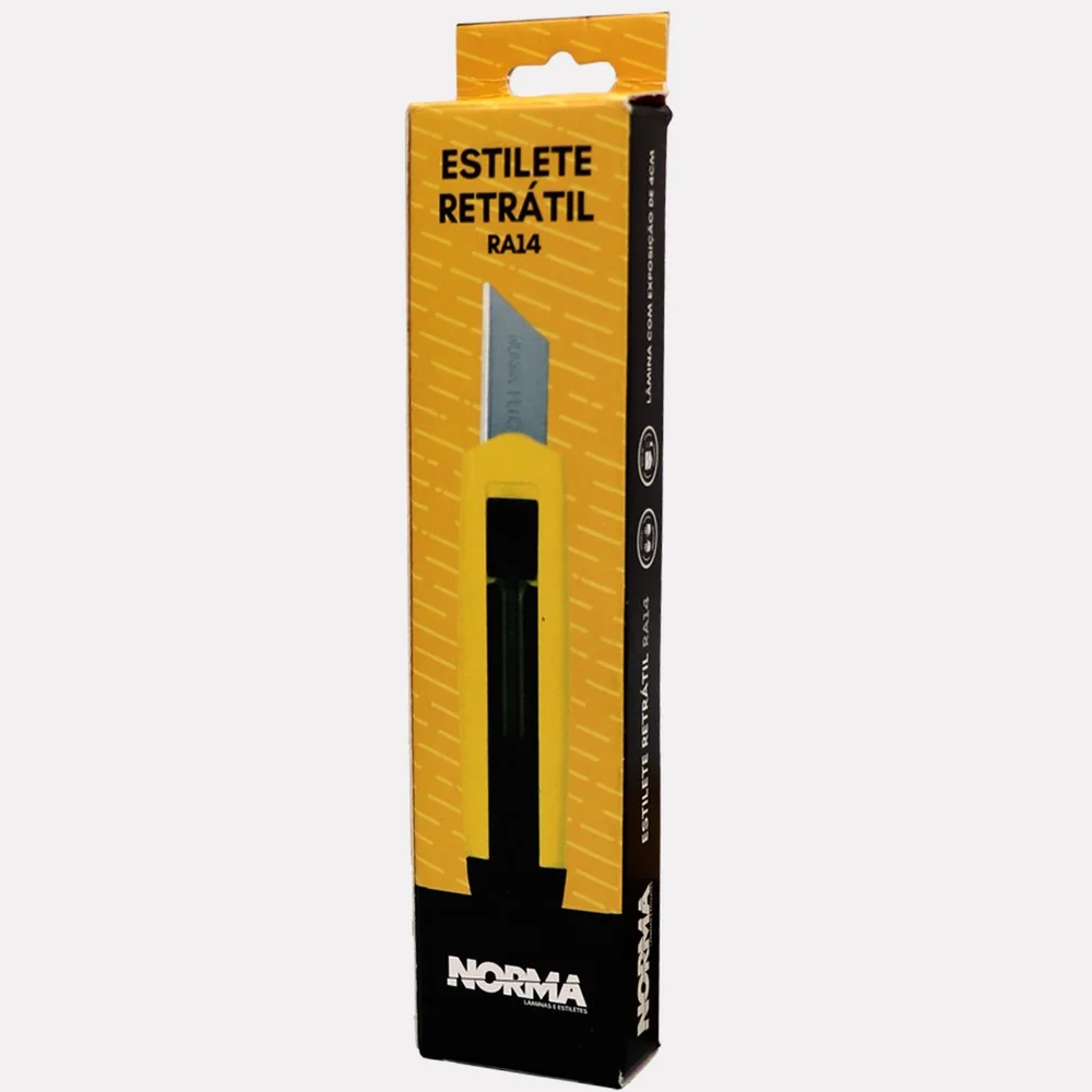 Estilete Retratil Trapezoidal Corpo Em Aluminio 18MM Norma RA14