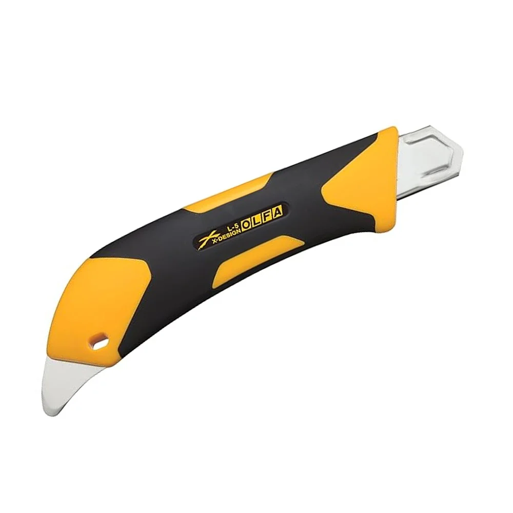 Estilete Retratil Largo Trava com Roseta Anteparo Metal 18MM Olfa L5