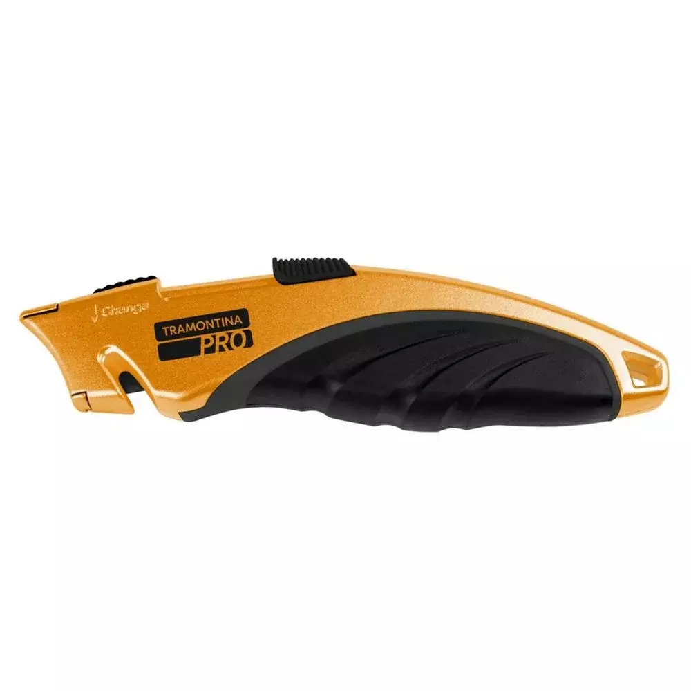 Estilete Retratil Trapezoidal Com Armazenamento de Laminas Tramontina Pro 44033/404