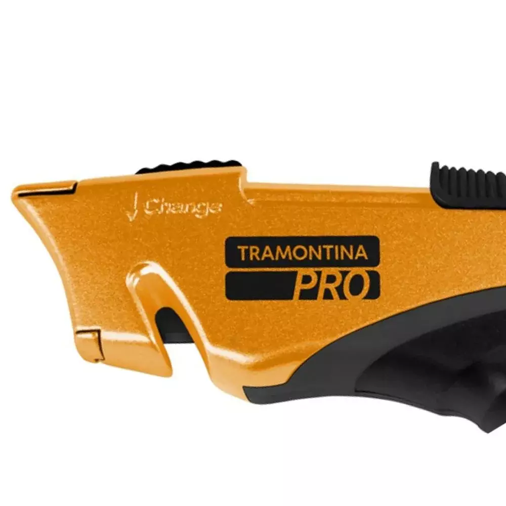 Estilete Retratil Trapezoidal Com Armazenamento de Laminas Tramontina Pro 44033/404