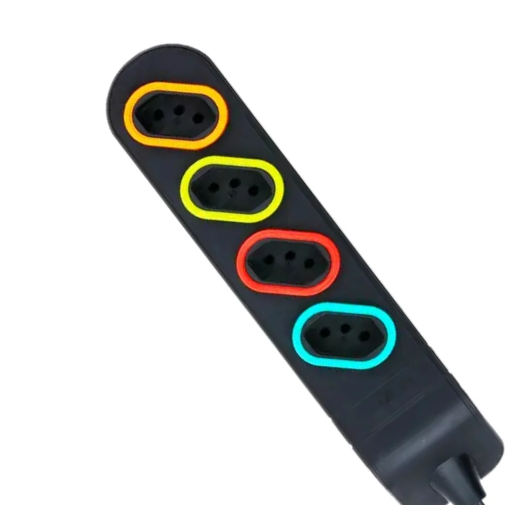 Extensao Eletrica Com 4 Tomadas Cabo PP 3X0,75MM 2P+T 10A Preto 3M Daneva/Legrand 1846