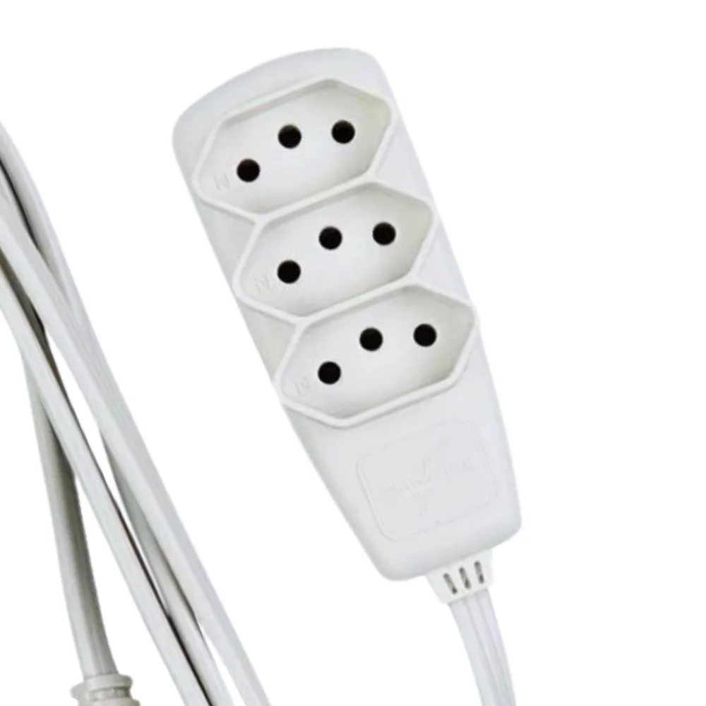 Extensao Eletrica Sort Com 3 Tomadas Cabo PP 3X0,75MM 2P+T 10A Gelo 10M Daneva/Legrand 1913