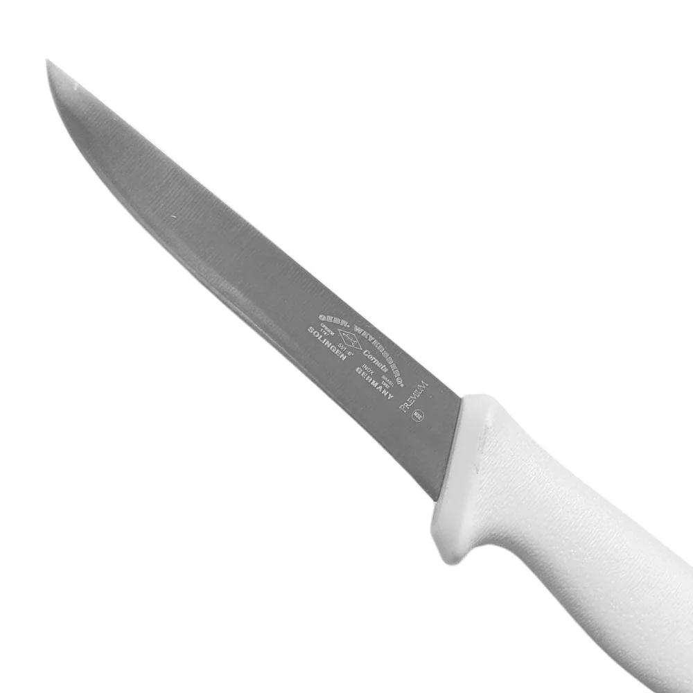 Faca de Desossa Reta Larga Premim Cabo Branco INOX 6" Corneta 7555106
