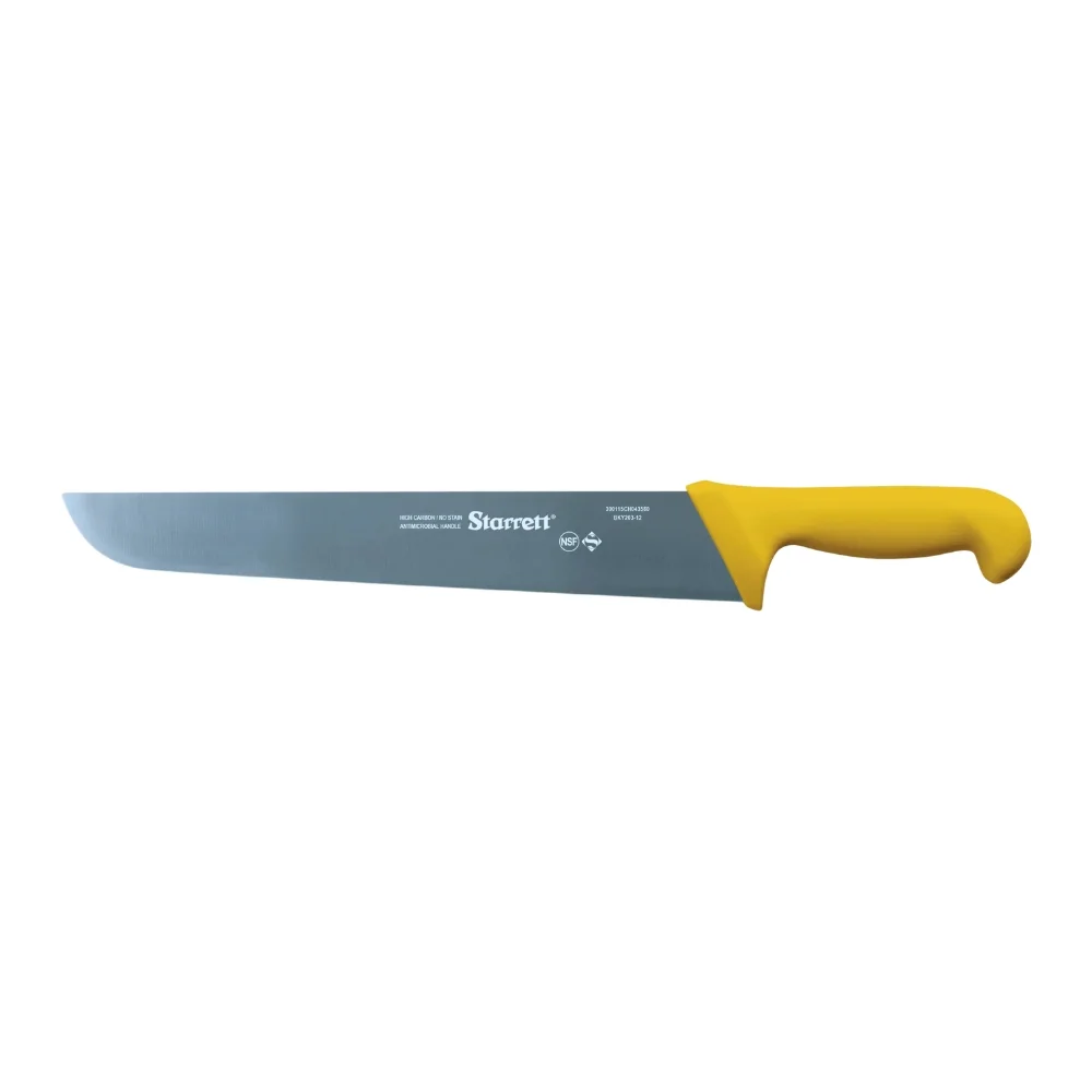 Faca de Refile Aereo Reta Larga Profissional Cabo Amarelo INOX 12" Starrett BKY203-12