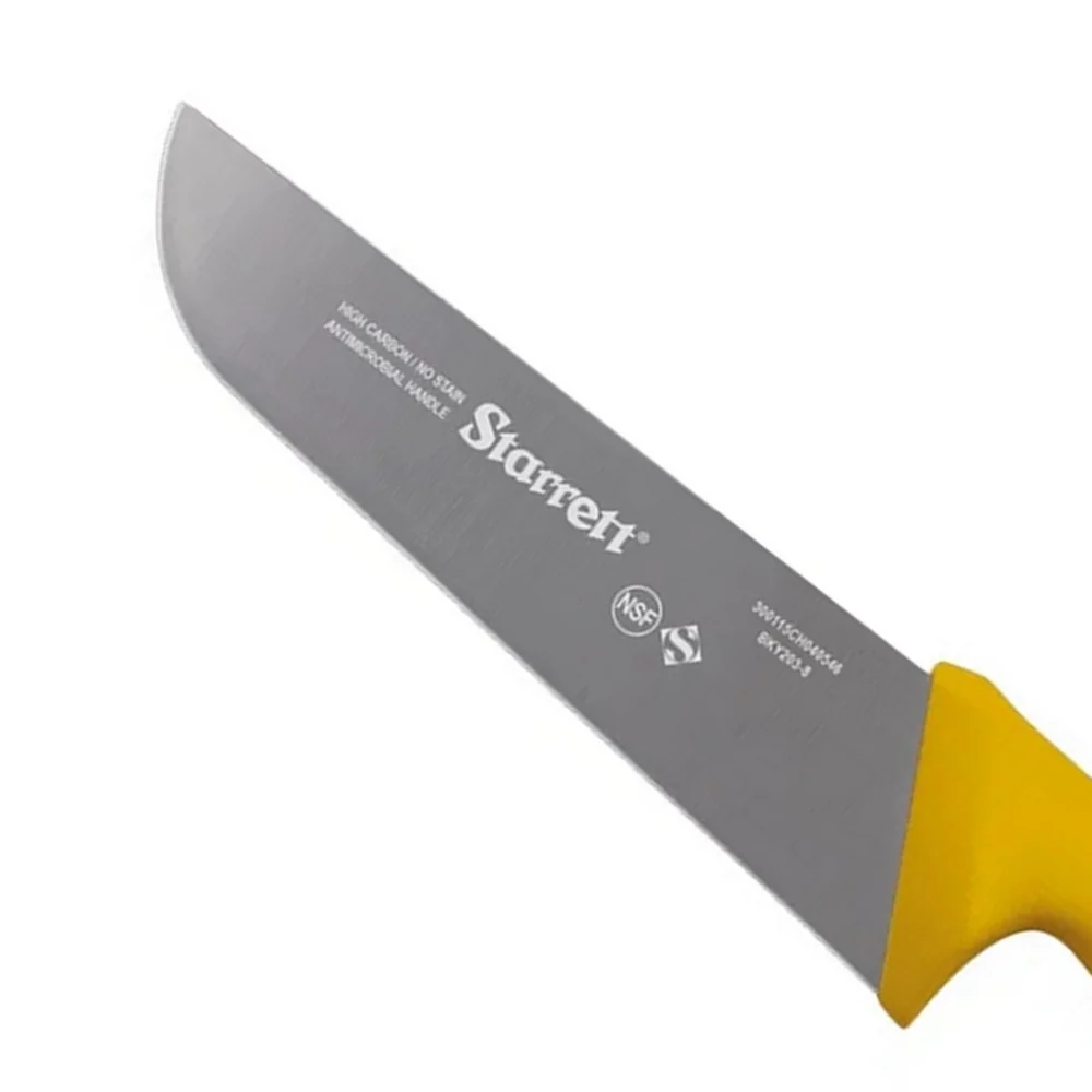 Faca de Refile Aereo Reta Larga Profissional Cabo Amarelo INOX 8" Starrett BKY203-8