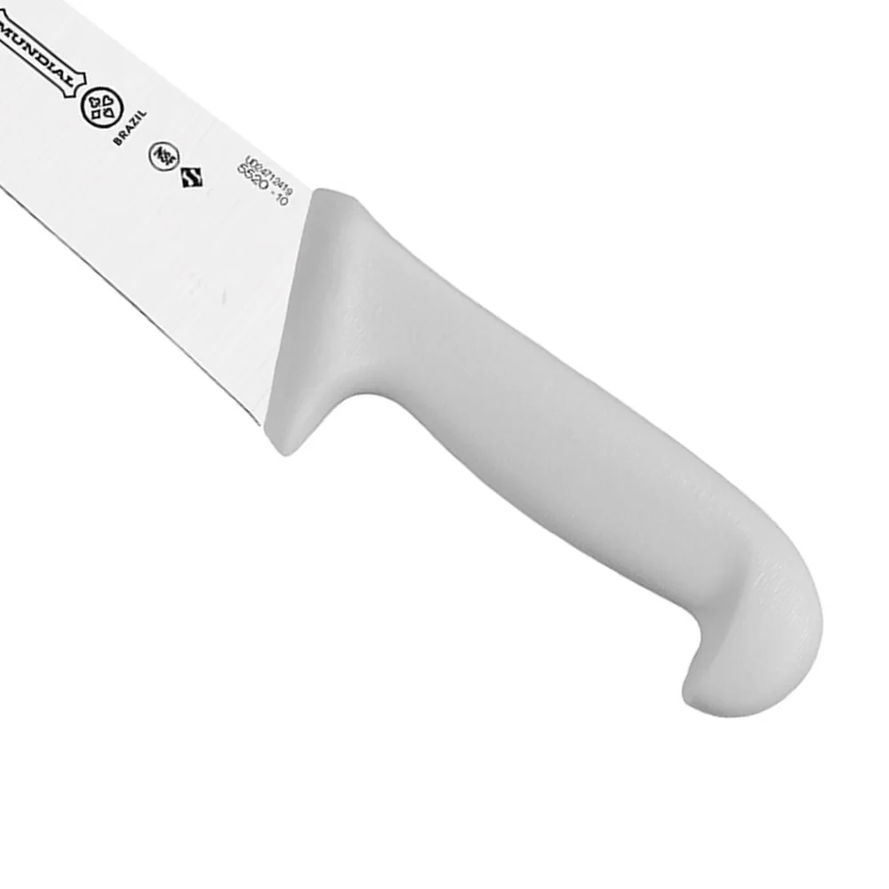 Faca de Refile Aereo Reta Larga Profissional Cabo Branco INOX 10" Mundial 5520-10