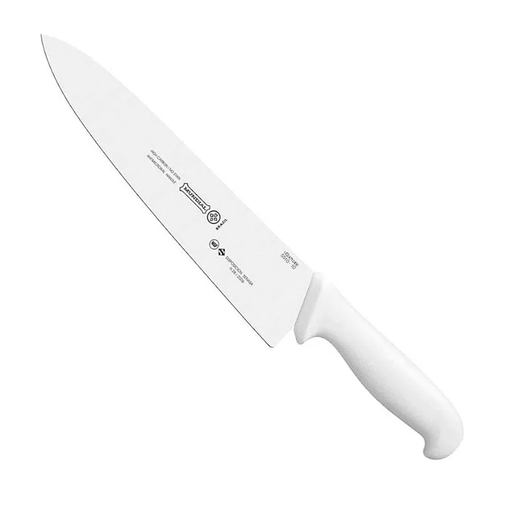 Faca de Refile de Mesa Triangular Larga Profissional Cabo Branco INOX 10" Mundial 5510-10