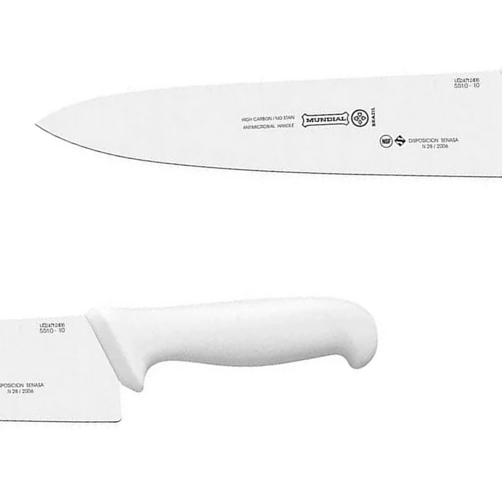 Faca de Refile de Mesa Triangular Larga Profissional Cabo Branco INOX 8" Mundial 5510-8